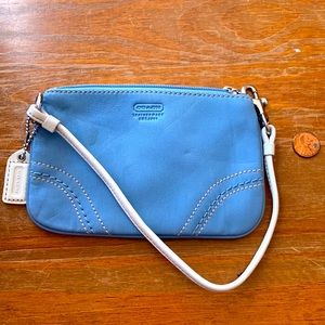 Light Blue Coach Wristlet